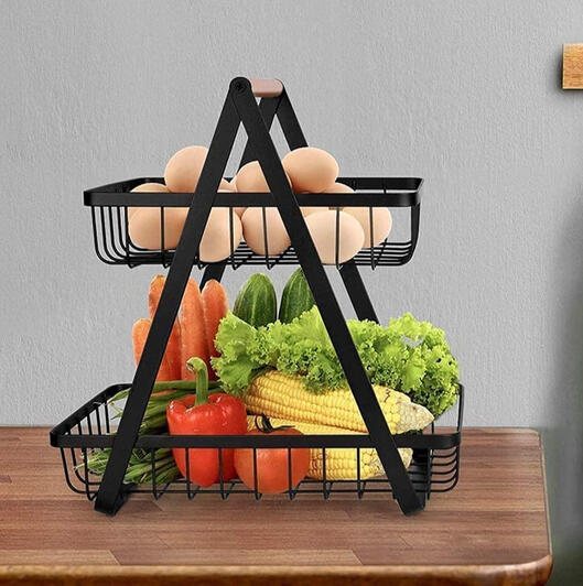 Estante metálico con dos niveles, organizador fácil de armar ideal para cocina, baño, recibidor, tocador, etc. Disponible en color: negro.